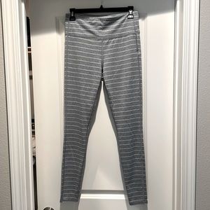 Athleta Grey and White Striped leggings